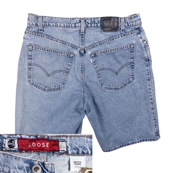 Vintage Levis SilverTab Shorts Mens 36 Loose Fit Baggy Denim Made USA 90s Y2K - Picture 1 of 10
